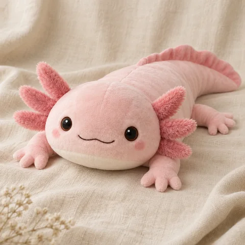 Peluche lestée axolotl