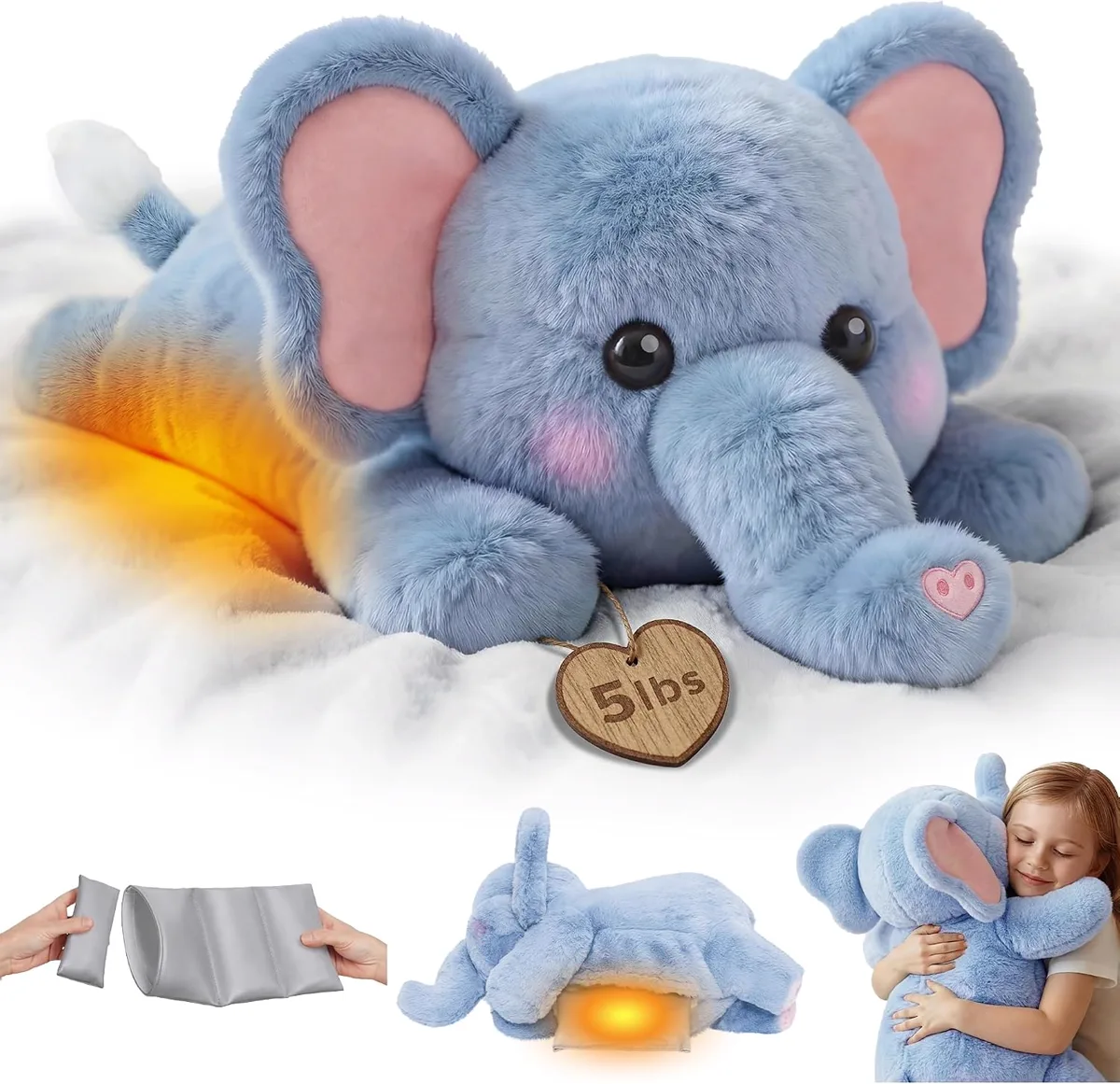 Mewaii Peluche Lestée Éléphant 2,3 kg