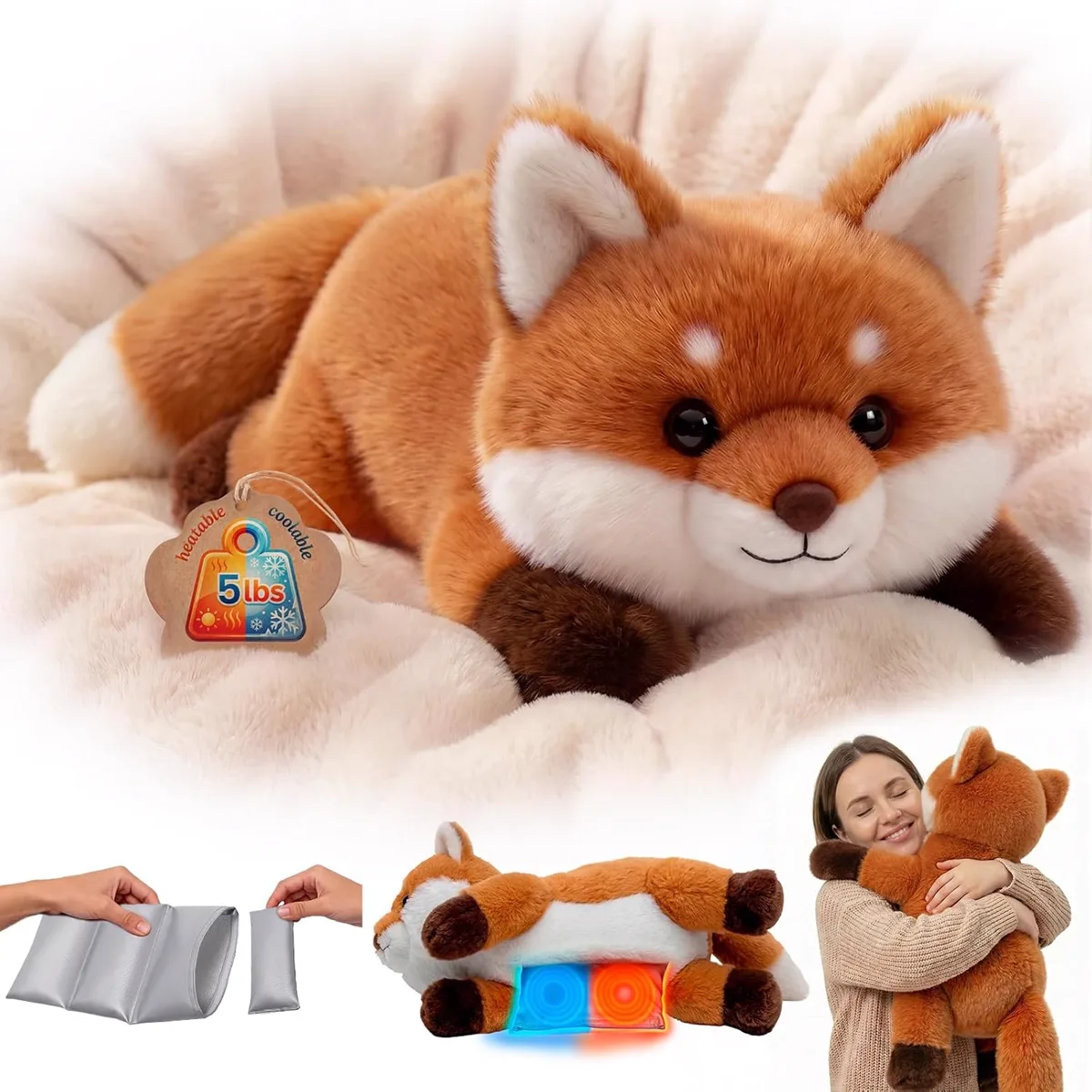 Mewaii Peluche Lestée Renard 2,3 kg