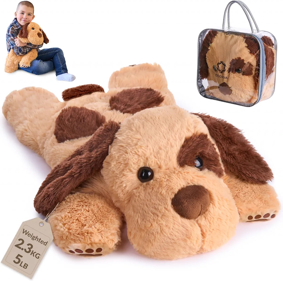 ODOXIA Peluche Lestée Chien Anti-Anxiété 2,3 kg