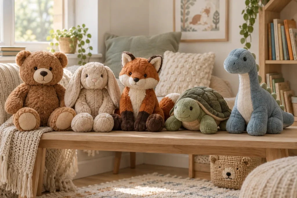 Sélection de peluches lestées en forme d’animaux