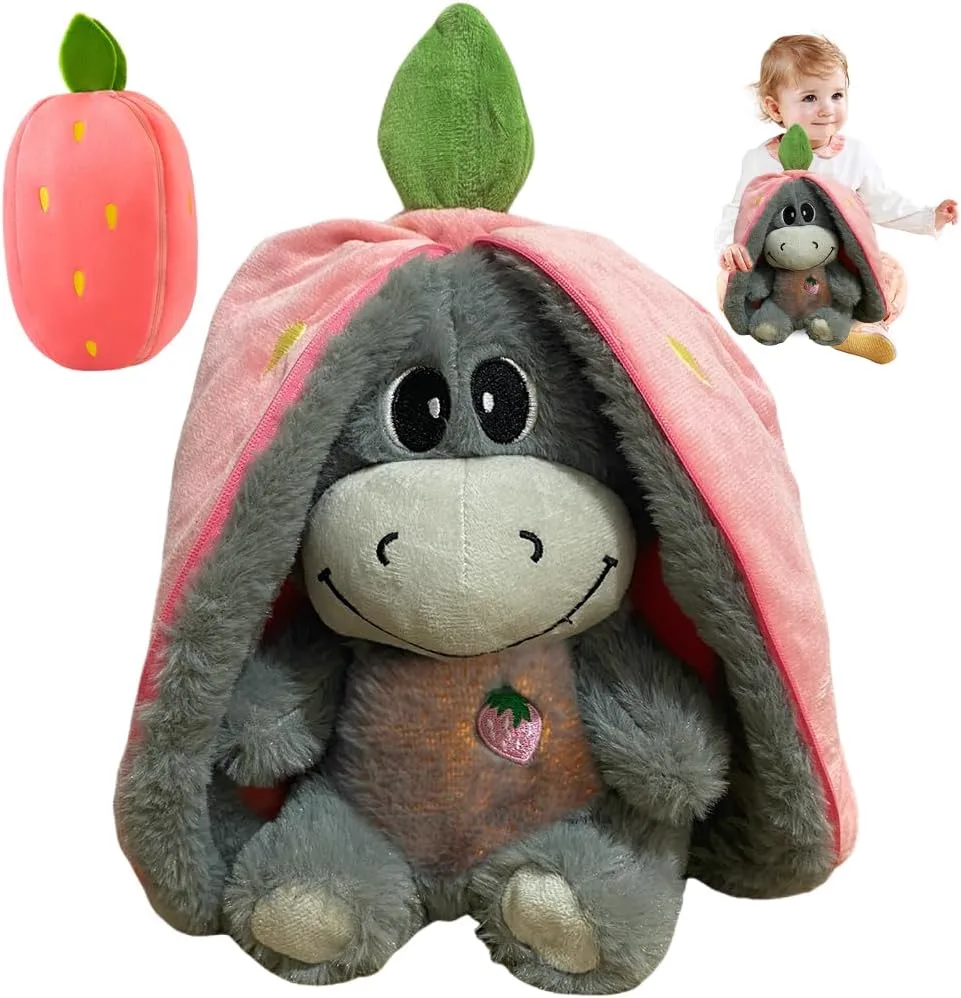 KUWUNG Âne Qui Respire avec Battements de Cœur 32 cm