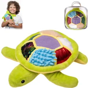 ODOXIA Peluche Tortue Sensorielle Multi-Textures